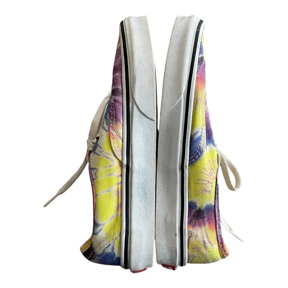 VANS AUTHENTIC WASHED YELLOW PURPLE , TIE DYE TRUE WHITE SNEAKER SHOES M5 W6.5 - Picture 5 of 8